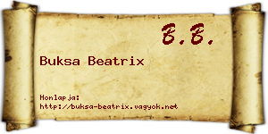 Buksa Beatrix névjegykártya